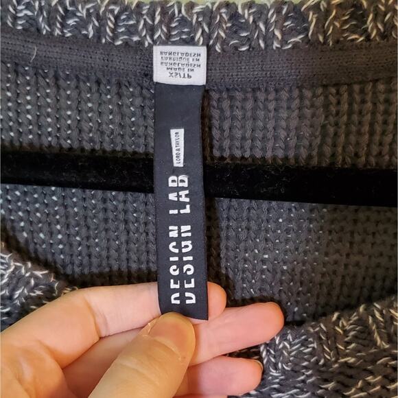 Design Lab by Lord & Taylor Gray Heathered Mixed Knit Pullover Sweater Size XS - Picture 8 of 10